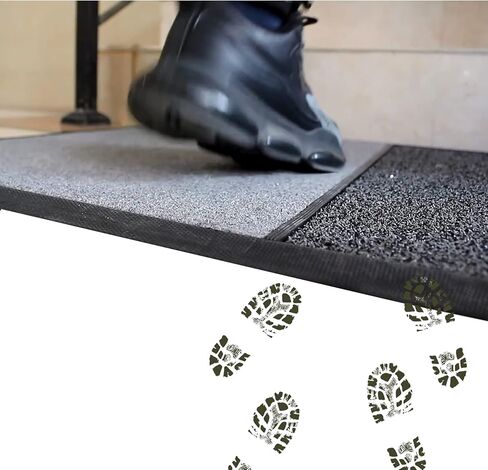 سجادة حذاء لتنظيف الأحذية الجافة والرطبة من SINOPED، سجادة أرضية غير قابلة للانزلاق مقاس 31 × 17 بوصة، سجادة ترحيب داخلية وخارجية، مطهر للأبواب in Kuwait