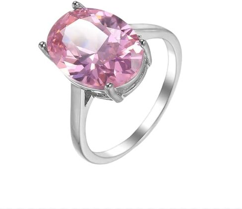 Women Fashion 925 Silver Oval Cut Pink Topaz Gemstone Ring Wedding Jewelry Size 6-10 in Kuwait