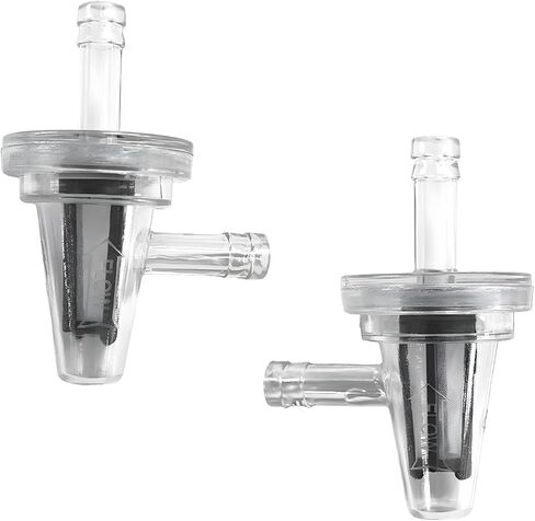 2 PCS Inline Fuel Filter, 90 Degree 1/4" In-Line Fuel Filter Replacement with Mesh Core, Right Angle Transparent Inline Filters for Motorcycle Bike Scooter ATV Quads (Black) in Saudi Arabia