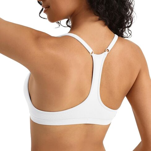 INIBUD Sports Bras for Women Racerback Triangle Padded Bralette Y Back Seamless Bra No Underwire V Neck Wireless in Kuwait