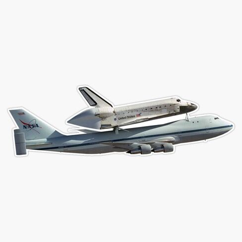 Space Shuttle On 747 Sticker Bumper Sticker Vinyl Decal 5" in Saudi Arabia