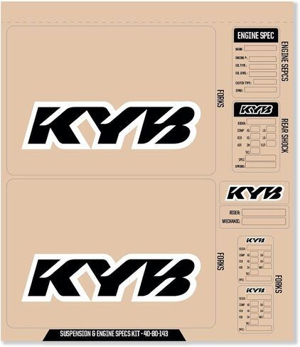 D’cor Visuals Fork/Shock/Engine Spec Decals – Compatible with KYB Black/White in Kuwait
