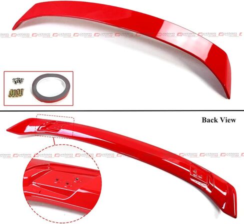 HP Style 2-Tone Rallye Red Black Trunk Spoiler Wing متوافق مع 2022-2025 Honda Civic Hatchback in Saudi Arabia