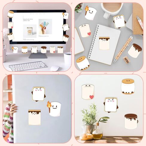 30 Sets S'More Marshmallow Appreciation Gifts Bulk 30 Inspirational Marshmallow Ballpoint Pens 30 S'Mores Sticky Notes Pads Employee Appreciation Gifts for Students Teacher Team Classroom Rewards in Kuwait