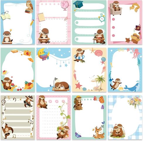 Otter Sticky Notes Gifts, 12 Pack Sea Otter Notepads 3x4 Inch Gifts for Coworkers Students, Ocean Animals Memo Pads Office School Supplies for Men Women (600 Sheets) in Kuwait