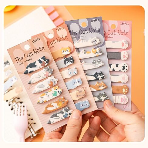 Cute Paper Mini Lovely Cats Bookmark & Memo Pad Sticky Notes - 720 Pages Colorful Darling Cat Group Marker Tabs - Mini Cute Animals Sticky Page Flags Idea in Saudi Arabia