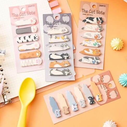 Cute Paper Mini Lovely Cats Bookmark & Memo Pad Sticky Notes - 720 Pages Colorful Darling Cat Group Marker Tabs - Mini Cute Animals Sticky Page Flags Idea in Saudi Arabia