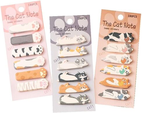 Cute Paper Mini Lovely Cats Bookmark & Memo Pad Sticky Notes - 720 Pages Colorful Darling Cat Group Marker Tabs - Mini Cute Animals Sticky Page Flags Idea in Saudi Arabia