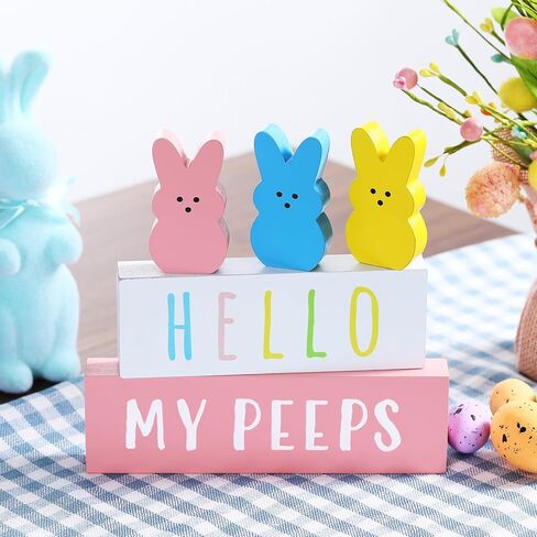 زينة عيد الفصح - 5 قطع خشبية، مجموعة أرنب خشبي لطيف لربيع عيد الفصح، صينية متدرجة لتزيين عتبة النافذة in Kuwait