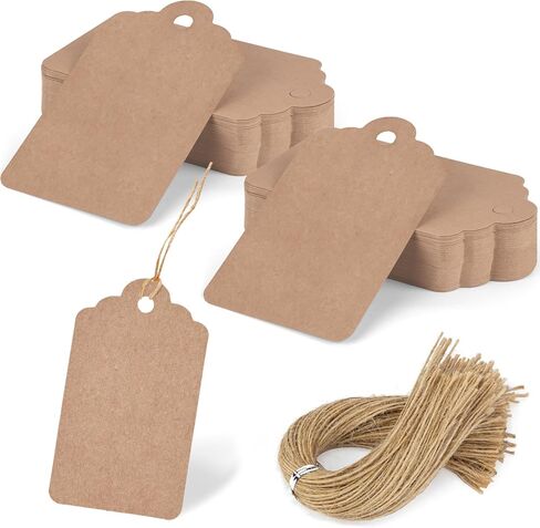 SallyFashion 120PCS Gift Tags with String, Navy Blue Paper Tags Blank Tags Hanging Tags for Wedding Birthday Gifts DIY in Kuwait