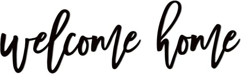 Slickss Welcome Home فن جداري معدني، ديكور مدخل مكتوب بخط اليد، فن جدار شرفة المزرعة، تصميم جدار المعرض للمدخل الأمامي، ديكور منزلي للترحيب in Kuwait