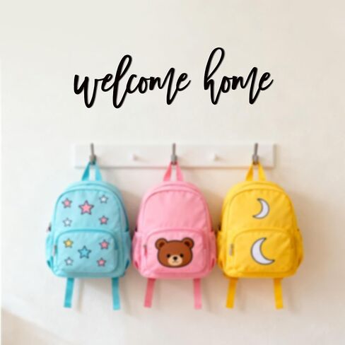 Slickss Welcome Home فن جداري معدني، ديكور مدخل مكتوب بخط اليد، فن جدار شرفة المزرعة، تصميم جدار المعرض للمدخل الأمامي، ديكور منزلي للترحيب in Kuwait