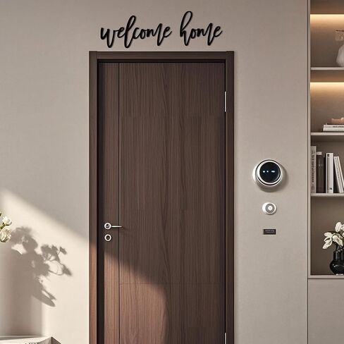 Slickss Welcome Home فن جداري معدني، ديكور مدخل مكتوب بخط اليد، فن جدار شرفة المزرعة، تصميم جدار المعرض للمدخل الأمامي، ديكور منزلي للترحيب in Kuwait