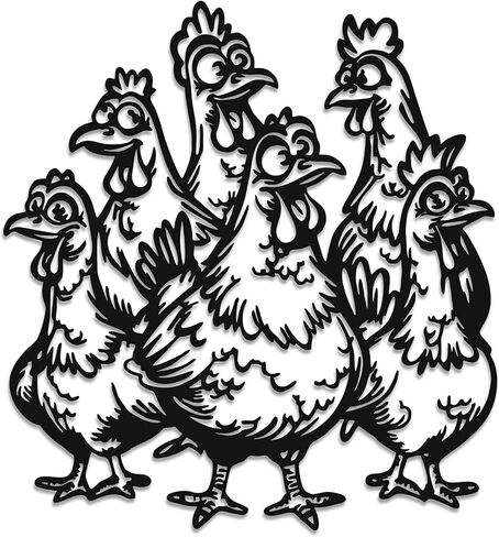 Chicken Decor for Kitchen- Metal Rooster Chicken Coop Decor- Weatherproof Metal Rooster Art - Christmas, or Thanksgiving Gift (12x11 Inch) in Kuwait