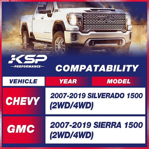KSP 3"F+2"R Leveling Lift Kits for 2007-2019 Silverado Sierra 1500 2WD/4WD, 3 Inch Front and 2 Inch Rear Strut Spacer Suspension Lift with U Bolts in Saudi Arabia