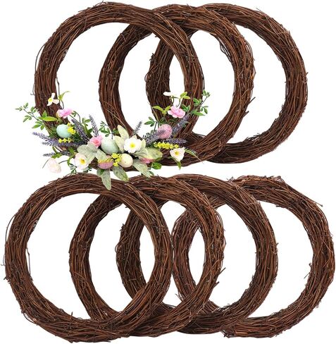 GNIEMCKIN 7 Pack 11.8 Inch Natural Grapevine Wreaths, Vine Branch Wreath, Grapevine Garland for DIY Crafts and Christmas Decorations, Ideal for Indoor and Outdoor Use in Saudi Arabia