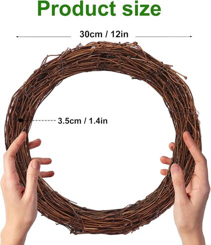 GNIEMCKIN 7 Pack 11.8 Inch Natural Grapevine Wreaths, Vine Branch Wreath, Grapevine Garland for DIY Crafts and Christmas Decorations, Ideal for Indoor and Outdoor Use in Saudi Arabia