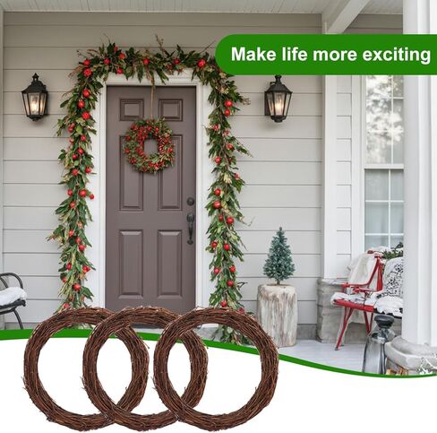 GNIEMCKIN 7 Pack 11.8 Inch Natural Grapevine Wreaths, Vine Branch Wreath, Grapevine Garland for DIY Crafts and Christmas Decorations, Ideal for Indoor and Outdoor Use in Saudi Arabia