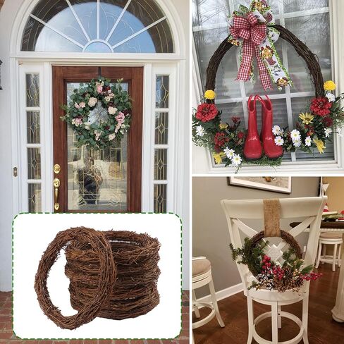 GNIEMCKIN 7 Pack 11.8 Inch Natural Grapevine Wreaths, Vine Branch Wreath, Grapevine Garland for DIY Crafts and Christmas Decorations, Ideal for Indoor and Outdoor Use in Saudi Arabia