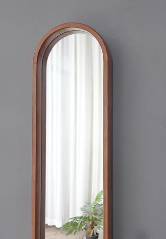 A&B Home Oval Mirror, 9.5" x 47" Long Narrow Mirror with Rubber Frame, Wall Mounted for Hallway, Living Room, Bedroom, Bathroom, Brown in Kuwait