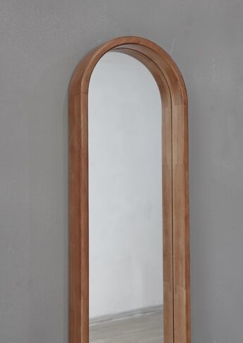 A&B Home Oval Mirror, 9.5" x 47" Long Narrow Mirror with Rubber Frame, Wall Mounted for Hallway, Living Room, Bedroom, Bathroom, Brown in Kuwait