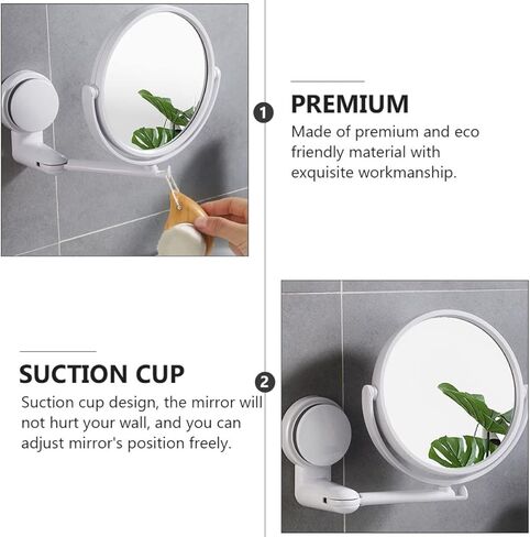 minkissy Wall-Mounted Makeup Mirror with 10X Magnification and Adjustable Swivel Double-Sided Vanity Mirror for Bathroom Beauty Care and Fogless Shaving in Kuwait