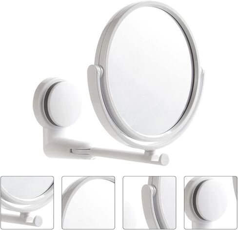 minkissy Wall-Mounted Makeup Mirror with 10X Magnification and Adjustable Swivel Double-Sided Vanity Mirror for Bathroom Beauty Care and Fogless Shaving in Kuwait