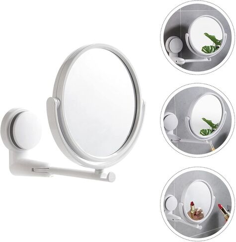 minkissy Wall-Mounted Makeup Mirror with 10X Magnification and Adjustable Swivel Double-Sided Vanity Mirror for Bathroom Beauty Care and Fogless Shaving in Kuwait