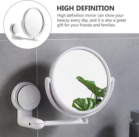 minkissy Wall-Mounted Makeup Mirror with 10X Magnification and Adjustable Swivel Double-Sided Vanity Mirror for Bathroom Beauty Care and Fogless Shaving in Kuwait
