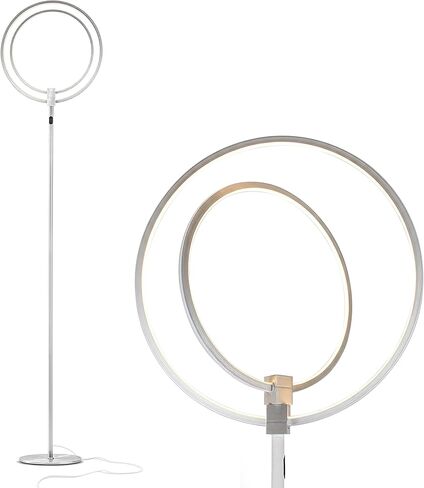 Brightech Eclipse Dimmable LED Floor Lamp, Modern Torchiere Floor Lamp for Living Rooms & Offices – Super Bright Tall Lamp with Dimmable Options for Reading, Standing Lamp Living Room Décor - Black in Kuwait