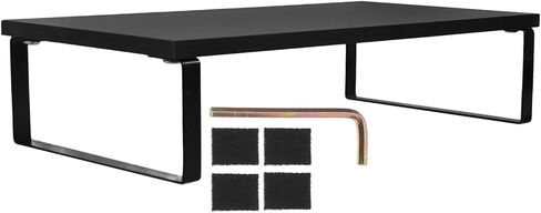 NUOBESTY Sturdy Monitor Stand Riser for Desk Computer Laptop Tabletop Organizer Black Stable Practical Monitor Riser for Home Office School Use in Kuwait