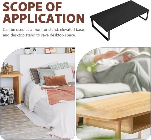 NUOBESTY Sturdy Monitor Stand Riser for Desk Computer Laptop Tabletop Organizer Black Stable Practical Monitor Riser for Home Office School Use in Kuwait