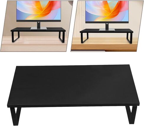 NUOBESTY Sturdy Monitor Stand Riser for Desk Computer Laptop Tabletop Organizer Black Stable Practical Monitor Riser for Home Office School Use in Kuwait