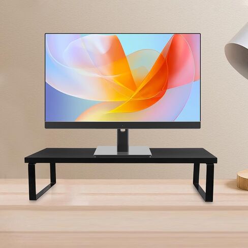 NUOBESTY Sturdy Monitor Stand Riser for Desk Computer Laptop Tabletop Organizer Black Stable Practical Monitor Riser for Home Office School Use in Kuwait