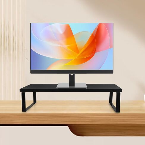 NUOBESTY Sturdy Monitor Stand Riser for Desk Computer Laptop Tabletop Organizer Black Stable Practical Monitor Riser for Home Office School Use in Kuwait