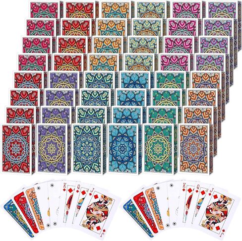 Zubebe 24 Pack Playing Cards Bulk in Vibrant Colors Mandalas Theme Playing Cards Set Deck of Cards Poker Size Standard Index Playing Cards for Card Activities Party Supplies in Kuwait