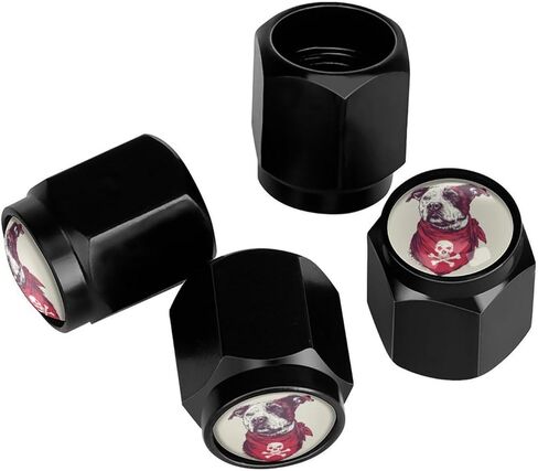 Cool Raven Full Moon Forest Tire Valve Stem Caps, Aluminum Black Stem Tire Valve Caps Universal Stem Covers for Cars, SUVs, Trucks, Bikes, Motorcycles, Bicycles (4 Pack) in Saudi Arabia