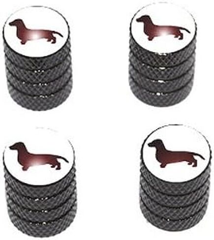 GRAPHICS & MORE Dachshund - Dog Tire Rim Valve Stem Caps - Black in Saudi Arabia