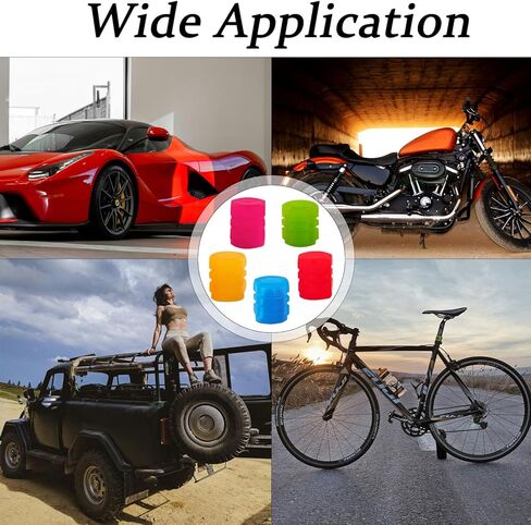 40 قطعة من أغطية جذع صمام الإطارات المتوهجة، غطاء صمام الإطارات الفلورسنت، أغطية جذع الصمام المتوهج في الظلام للسيارات والدراجات النارية والشاحنات وسيارات الدفع الرباعي (5 ألوان) in Kuwait