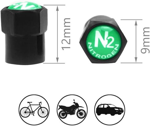 N2 Nitrogen Tire Valve Stem Cap +Rubber Seal -Schrader Valve 8V1-Motorcycle Car SUV Jeep RV Truck ATV/UTV Pickup Minivan Golf Cart/Boat Trailer Moped MTB BMX Mower Stroller in Saudi Arabia
