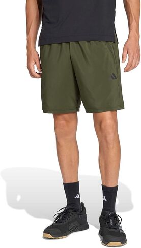 Adidas Men's Train Essentials Woven Shorts, Night Cargo/Black, Medium/5" in Kuwait