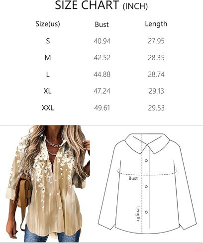 Women's Summer Vacation Floral Print Blouse 2025 Long Sleeve Button Down Casual Boho Oversized Tops Beach Shirts in Saudi Arabia