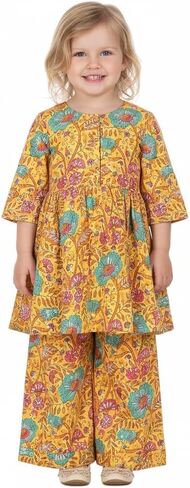 Chandrakala Kids Kurti Pant Co-ord Set for Girls Ethnic Wear (KG119-P) in Kuwait