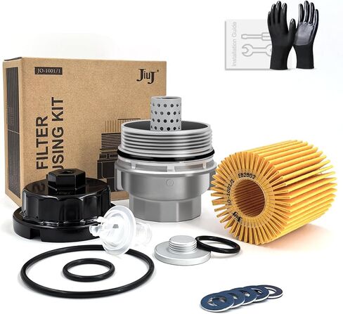 طقم تغيير زيت غطاء غطاء فلتر الزيت لسيارة Toyota 4Runner Tundra Lexus RX350، غطاء فلتر زيت الألومنيوم 15620-31060، فلتر الزيت 04152-YZZA5/YZZA3، 90430-12031 غسالات، مفتاح ربط وقفازات in Kuwait