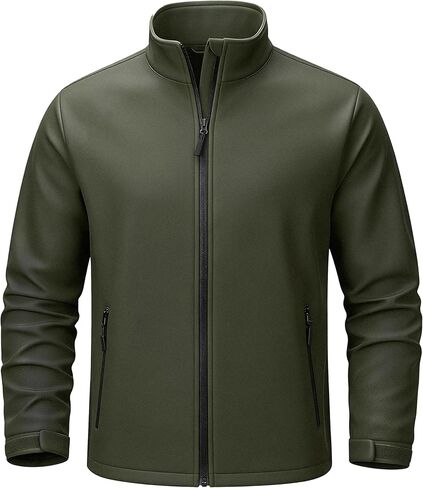 TAVASEN Mens Lightweight Softshell Jackets Waterproof Winter Warm Fleece Lined Coats Windproof Zip Pockets Hiking Jacket in Kuwait