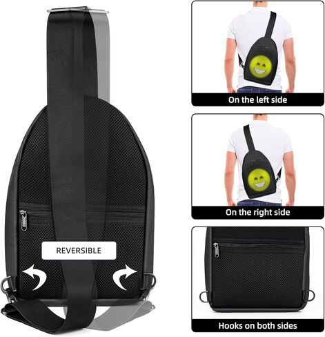 Gelrova Light Up LED Crossbody Bag, Cyber Bag with Programmable LED Dsiplay Screen, Outdoor Advertising Travel Sling Backpack, City Serise in Kuwait