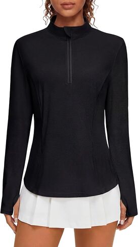 BMJL Women's Quarter Zip Pullover Long Sleeve Workout Tops for Women Golf Shirts UPF 50+ Moisture Wicking in Saudi Arabia