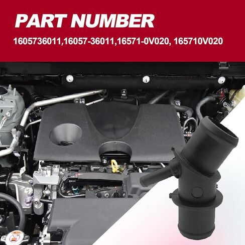 Upper Radiator Coolant Hose Connector Pipe Adapter Replace# 16057-36011 165710V020 16571-0V020 1605736011 Compatible with 2019-2012 Toyota RAV4 Coolant Hose Connector Pipe in Saudi Arabia