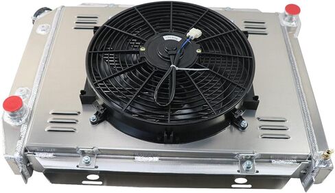 Automotive Replacement Engine Radiators 3 Row Radiator Shroud Fan with Thermostat Relay Kit For Ford LTD Galaxie Thunderbird Mercury Marquis 1967-1968 Aluminum Radiator Fan in Saudi Arabia