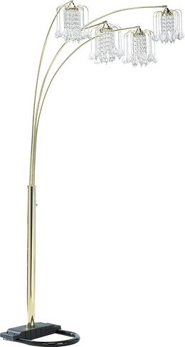 A6966G Silvia Adjustable Arc Floor Lamp with Dimmer Switch, Polished Brass, 90" in Saudi Arabia